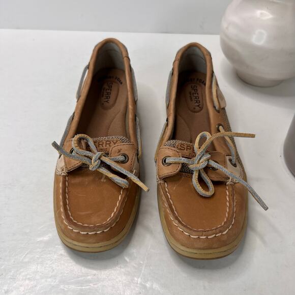 Sperry Authentic Angelfish 1-Eye Colorblock Boat Shoe Tan 9102047 Women 6.5 - Picture 5 of 9